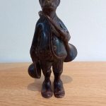 Rare Antique Bronze Victorian Monkey Statue - Victorian soldier with a trumpet