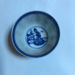 Chinese antique Blue and white Kangxi cup with court ladies, Qing dynasty Chinese antique Blue and white Kangxi cup with court ladies, Qing dynasty