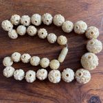 ANTIQUE HAND CARVED GRADUATED BOVINE BONE ROUND BEAD NECKLACE BEAUTIFUL 15” Long ANTIQUE HAND CARVED GRADUATED BOVINE BONE ROUND BEAD NECKLACE BEAUTIFUL 15” Long