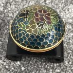 Vintage Unusual Translucent Chinese Plique A Jour Bowl With Lid & Rosewood Stand