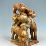NICE ANTIQUE CHINESE CARVED SOAPSTONE ACROBAT 5 MONKEY TOWER FIGURINE - QING NICE ANTIQUE CHINESE CARVED SOAPSTONE ACROBAT 5 MONKEY TOWER FIGURINE - QING