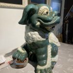 LARGE VINTAGE : GLAZED CERAMIC FOO DOG LARGE VINTAGE : GLAZED CERAMIC FOO DOG