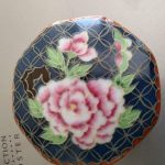 Japanese Chinese Oriental Hexagonal Blue Floral Porcelain Trinket Box 2" Japanese Chinese Oriental Hexagonal Blue Floral Porcelain Trinket Box 2"
