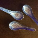 Chinese Republic Porcelain Rice Grain Spoons X3 Believe 19th C Chinese Republic Porcelain Rice Grain Spoons X3 Believe 19th C