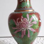 ANTIQUE Oriental Old Cloisonné Brass / Copper Enameled Vase ANTIQUE Oriental Old Cloisonné Brass / Copper Enameled Vase