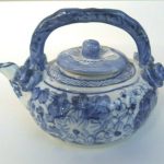 Vintage Hand-painted Blue & White Chinese Tea Pot Marked on Base Vintage Hand-painted Blue & White Chinese Tea Pot Marked on Base