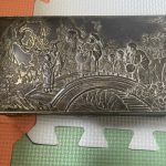 vintage Antique brass/silver Plated Cigarette Large box Rare Stamped vintage Antique brass/silver Plated Cigarette Large box Rare Stamped