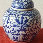 Vintage Miniature Chinese Blue & White Ginger Jar Vintage Miniature Chinese Blue & White Ginger Jar