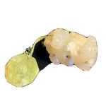chinese antique jade dog lions with a jade ornament chinese antique jade dog lions with a jade ornament
