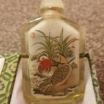 Chinese Scent Bottle, Vintage Snuff Bottle, glass reverse painting Chinese Scent Bottle, Vintage Snuff Bottle, glass reverse painting