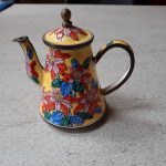 Vintage style minature Chinese Cloisonne Brass & Enamel Teapot Flowers 7cm Vintage style minature Chinese Cloisonne Brass & Enamel Teapot Flowers 7cm