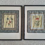 2 Vintage Chinese Silk Panels Framed With Flowers And Butterflies 2 Vintage Chinese Silk Panels Framed With Flowers And Butterflies