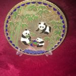 chinese cloisonne plate pandas playing (refc01) chinese cloisonne plate pandas playing (refc01)
