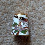 Cloissone Thimble With Bird and Flowers