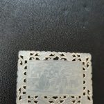 A Thick Finely Carved Chinese Mother Of Pearl Gaming Counter, 19th Century. A Thick Finely Carved Chinese Mother Of Pearl Gaming Counter, 19th Century.