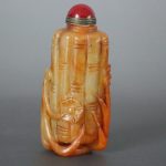 Antique Collect Hetian Jade Hand Carved Bamboo Flower Snuff Bottles Antique Collect Hetian Jade Hand Carved Bamboo Flower Snuff Bottles