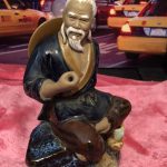 Vintage Chinese Fisherman Mudman Colour Glazed Figurine Vintage Chinese Fisherman Mudman Colour Glazed Figurine