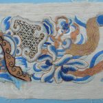 Very Fine Antique Silk Butterflies Embroidery Needlework Panel Oriental Chinese?