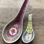 Pair of Chinese Rice Spoons - Longevity design Pair of Chinese Rice Spoons - Longevity design