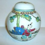 Chinese GINGER JAR ( YOUNG BOY FEEDING BIRDS) 110mm in height approx EXCELLENT Chinese GINGER JAR ( YOUNG BOY FEEDING BIRDS) 110mm in height approx EXCELLENT