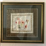 Vintage Oriental Silk Hand Embroidered Picture Butterfly/Orchids Framed Floral Vintage Oriental Silk Hand Embroidered Picture Butterfly/Orchids Framed Floral