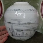 Antique Ming / Qing Dynasty Grey/Blue & White GINGER JAR / TEA JAR SIGNED " Antique Ming / Qing Dynasty Grey/Blue & White GINGER JAR / TEA JAR SIGNED "