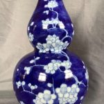 Antique Chinese Blue & White Porcelain Prunus Blossom Vase With Kangxi Base Mark Antique Chinese Blue & White Porcelain Prunus Blossom Vase With Kangxi Base Mark