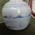 Antique Ming / Qing Dynasty Grey/Blue & White GINGER JAR / TEA JAR SIGNED = Antique Ming / Qing Dynasty Grey/Blue & White GINGER JAR / TEA JAR SIGNED =