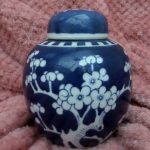 vintage Chinese prunus blossom lidded Ginger Jar vintage Chinese prunus blossom lidded Ginger Jar