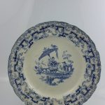 18th Century Chinese White & Blue Porcelain Large Plate Signed 26cm 18th Century Chinese White & Blue Porcelain Large Plate Signed 26cm