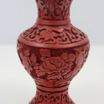 19th Century Chinese Cinnabar Flower Vase 10cm 19th Century Chinese Cinnabar Flower Vase 10cm