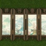 Oriental Ornamental Miniature Room Divider Screen. Oriental Ornamental Miniature Room Divider Screen.