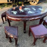 Chinese coffee Table & 6 Stools Mother of Pearl Chinese coffee Table & 6 Stools Mother of Pearl