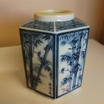 Vintage Hand Painted Oriental Ceramic Lidded Jar Vintage Hand Painted Oriental Ceramic Lidded Jar