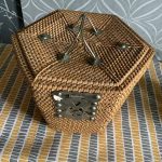 Vintage Chinese Porcelain Wedding Tea Set In padded Woven Travel Picnic Basket Vintage Chinese Porcelain Wedding Tea Set In padded Woven Travel Picnic Basket