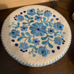 Large Vintage Linen Embrodiered Trinket Box, Storage,Keepsakes,Jewellery Large Vintage Linen Embrodiered Trinket Box, Storage,Keepsakes,Jewellery