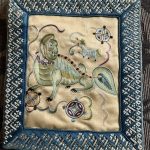 Vintage Chinese Silk Embroidery Picture Foo Dog. Vintage Chinese Silk Embroidery Picture Foo Dog.