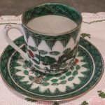 Vintage Chinese Green Dragon Hand Painted Gold Hong Kong Demitasse Cup Saucer Vintage Chinese Green Dragon Hand Painted Gold Hong Kong Demitasse Cup Saucer