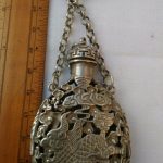 Tibetan Silver Pendant Snuff Bottle Hollow Old Very Ornate Tibetan Silver Pendant Snuff Bottle Hollow Old Very Ornate