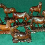 Vintage set of 8 Chinese Hand Carved Horses - The Immortal Horses of Wang Mu Vintage set of 8 Chinese Hand Carved Horses - The Immortal Horses of Wang Mu