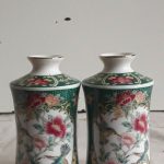 Vintage Pair of Miniature Porcelain Oriental Style Bud Vases Vintage Pair of Miniature Porcelain Oriental Style Bud Vases