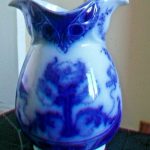 Old Blue And White Pattern Woods And Sons/Glenwood Vase 5.5 Inches High. Old Blue And White Pattern Woods And Sons/Glenwood Vase 5.5 Inches High.