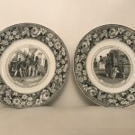 Antique French 2pc Cabinet Plate Set, Military Theme Figural Scene N3 & N59 Antique French 2pc Cabinet Plate Set, Military Theme Figural Scene N3 & N59
