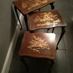 Vintage nest of end chinese tables set of three wooden Vintage nest of end chinese tables set of three wooden