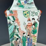 Famille verte chinese antique porcelain vase vintage ceramic late Qing Famille verte chinese antique porcelain vase vintage ceramic late Qing