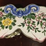 Antique 19th Century Chinese Canton Enamel Bat Shaped Box