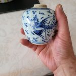 Antique Chinese blue and white porcelain jar kangxi?? 9 1/2 cm Antique Chinese blue and white porcelain jar kangxi?? 9 1/2 cm
