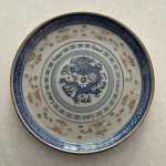 K21 Ceramic chinese dragon design plate 6” diameter white red blue K21 Ceramic chinese dragon design plate 6” diameter white red blue