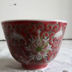 Vintage Handpainted Sake Cup w/Lotus Flower Vintage Handpainted Sake Cup w/Lotus Flower