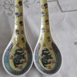 Pair of Vintage Chinese Jingdezhen Dragon Spoons Pair of Vintage Chinese Jingdezhen Dragon Spoons